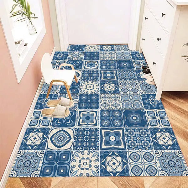Tapis Cuisine Lavable - Antidérapant, Motif Zellige