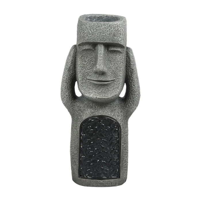 Jardinière solaire LED sculpturale décorative. Éclairage extérieur élégant.