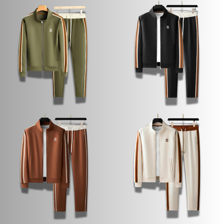 Pantalon et veste de jogging homme, ensemble doux et moderne, parfait pour le confort automnal et le style sportif.