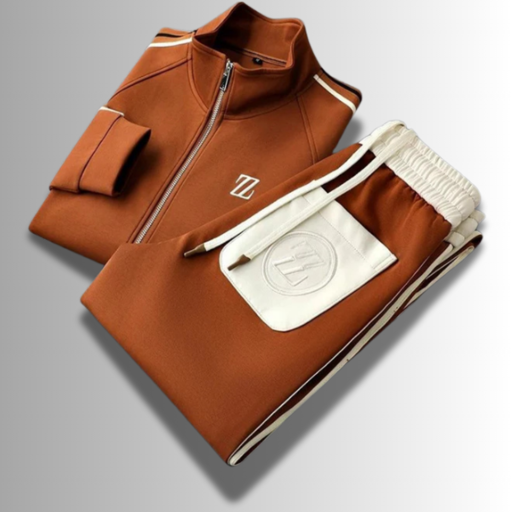 Détail du tissu doux et respirant d'un jogging homme moderne, coupe confortable, style automne.