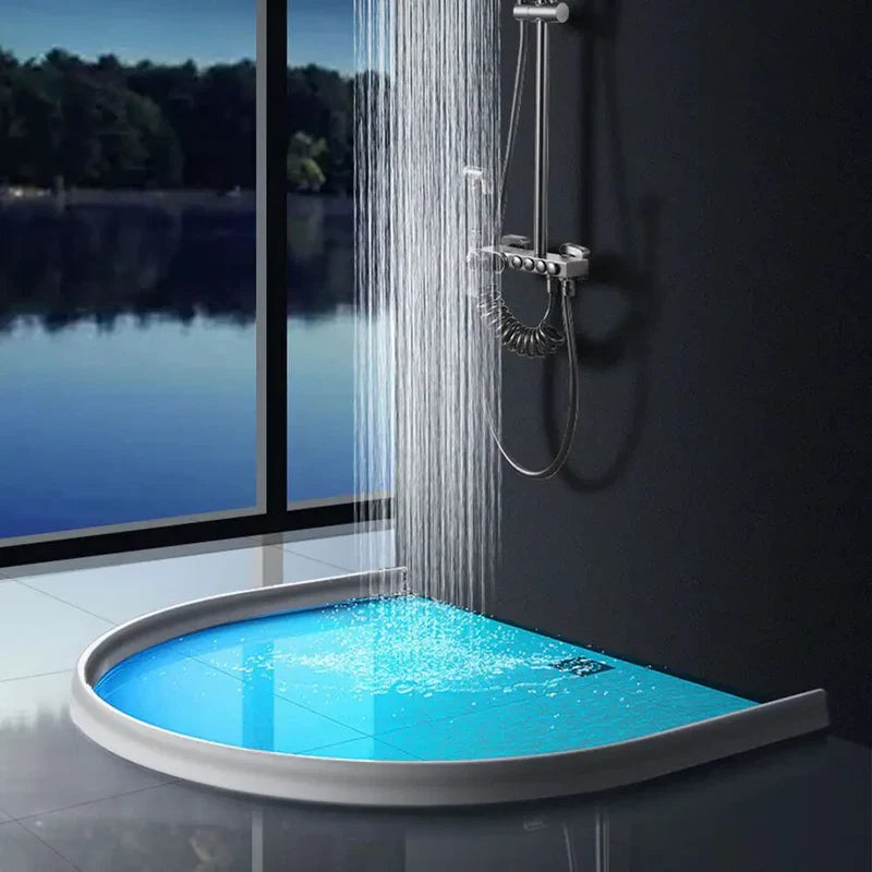 Joint silicone étanche pour douche. Barrière anti-fuite, installation facile.  Silicone flexible, auto-adhésif.