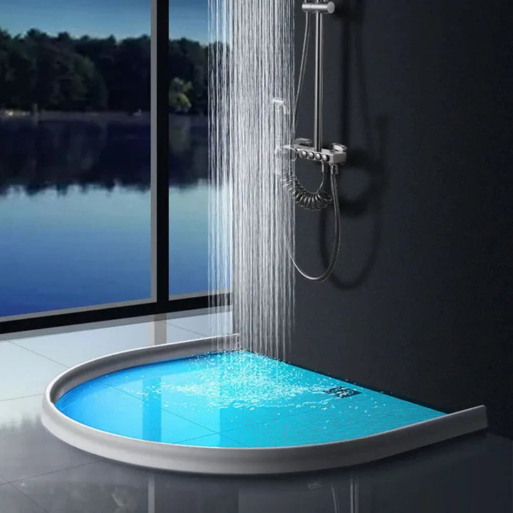 Joint silicone étanche pour douche. Barrière anti-fuite, installation facile.  Silicone flexible, auto-adhésif.