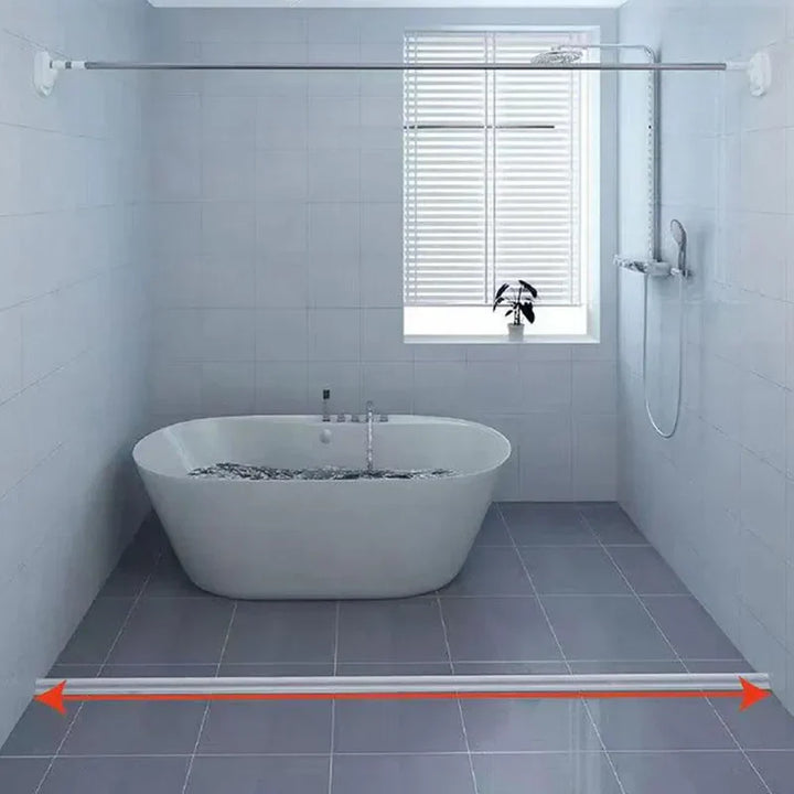 Joint silicone étanche pour douche. Barrière anti-fuite, installation facile.  Silicone flexible, auto-adhésif.