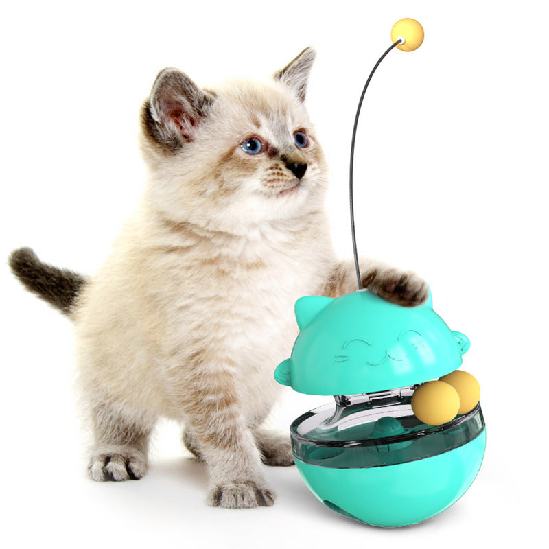 "Jouet 3 en 1 pour chats vibrant aux couleurs vives, avec balle interactive et distributeur de friandises, stimulant et durab