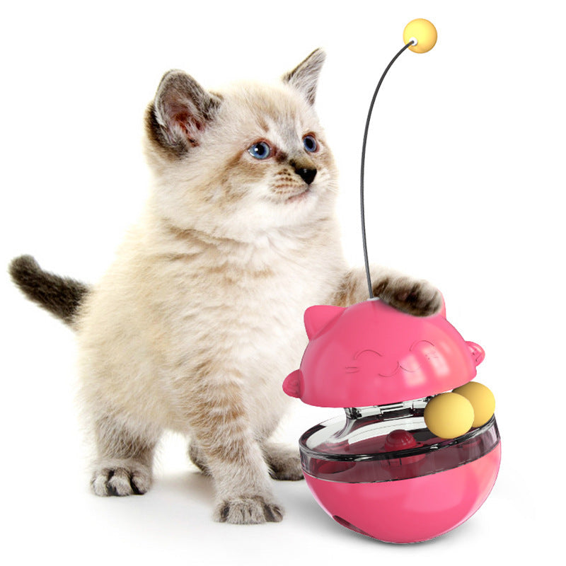 "Jouet 3 en 1 pour chats vibrant aux couleurs vives, avec balle interactive et distributeur de friandises, stimulant et durab