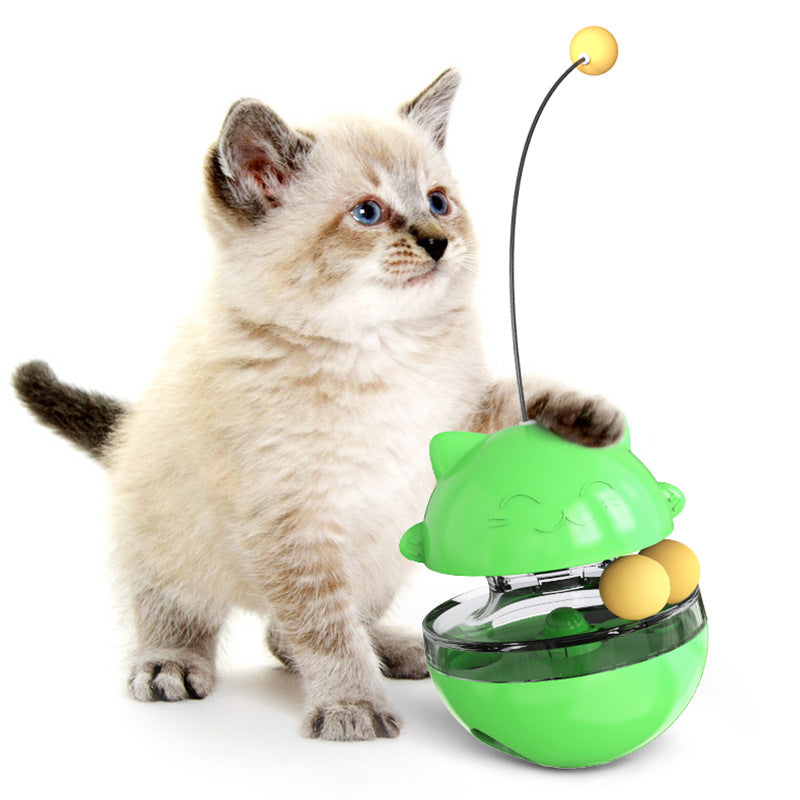 "Jouet 3 en 1 pour chats vibrant aux couleurs vives, avec balle interactive et distributeur de friandises, stimulant et durab