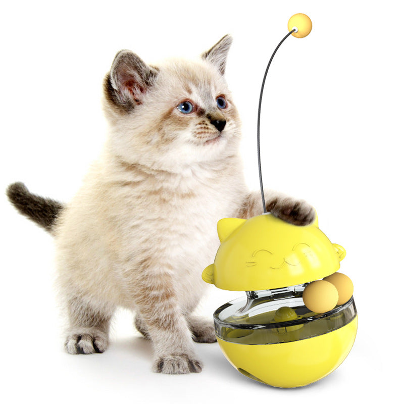 "Jouet 3 en 1 pour chats vibrant aux couleurs vives, avec balle interactive et distributeur de friandises, stimulant et durab