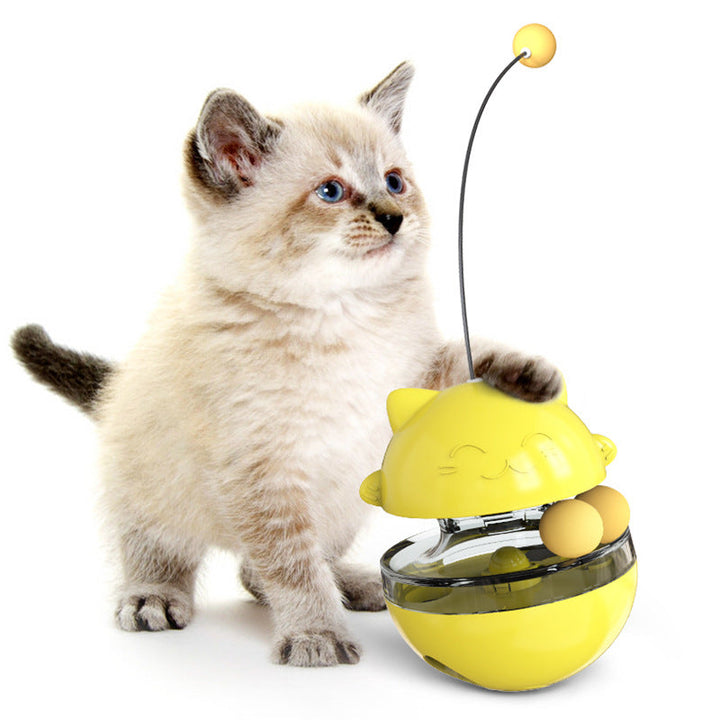 "Jouet 3 en 1 pour chats vibrant aux couleurs vives, avec balle interactive et distributeur de friandises, stimulant et durab