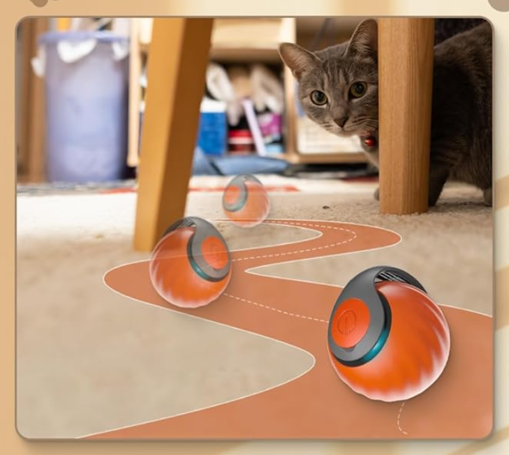 Jouet chat automatique, mouvement imprévisible, stimulation chasse.