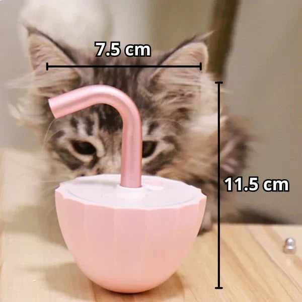 "Jouet interactif pour chats avec laser rouge, mouvement automatique et plusieurs couleurs vives pour amusement assuré."