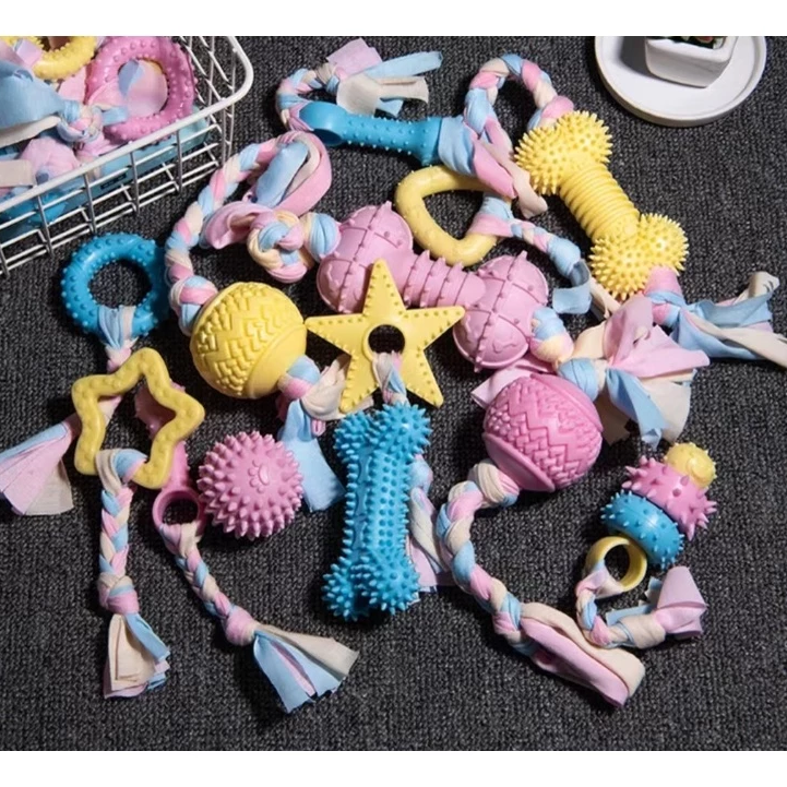 Jouets chiot résistants: peluches, cordes & anneaux pour mâcher. Hygiène dentaire et amusement garantis!