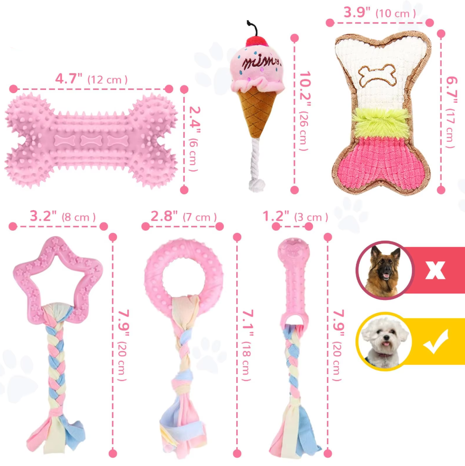 Jouets chiot résistants: peluches, cordes & anneaux pour mâcher. Hygiène dentaire et amusement garantis!