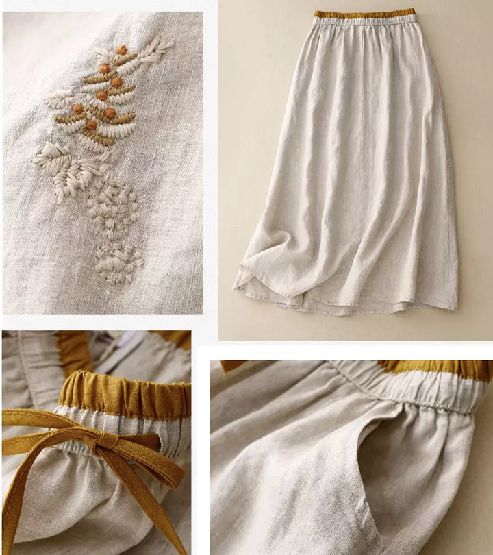 Jupe femme d'été, taille haute et coupe A-line. Ce vêtement fluide et élégant est très confortable.