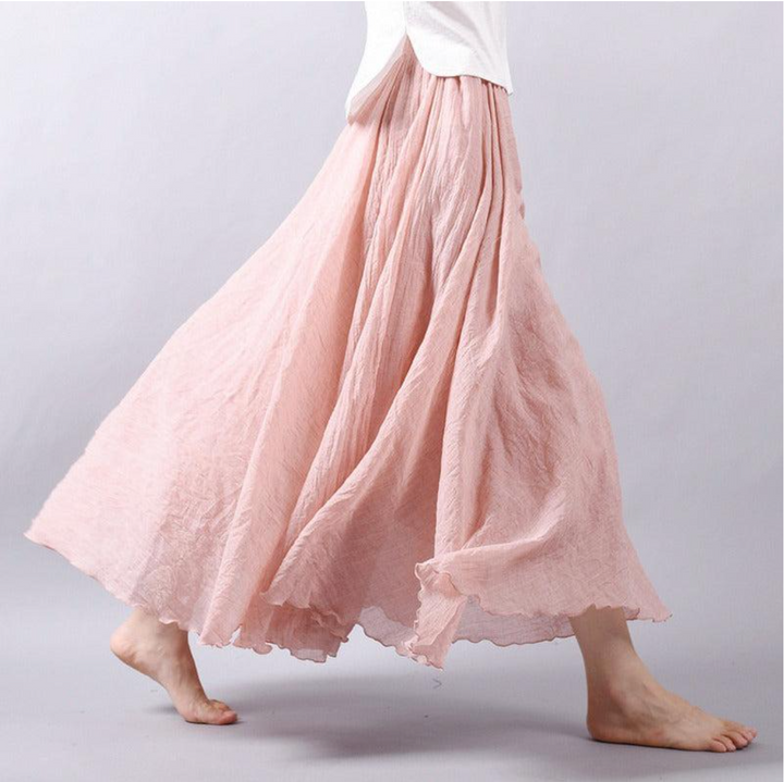 Jupe longue plissée Vera, mode femme, pour un style confortable et élégant, printemps-été.