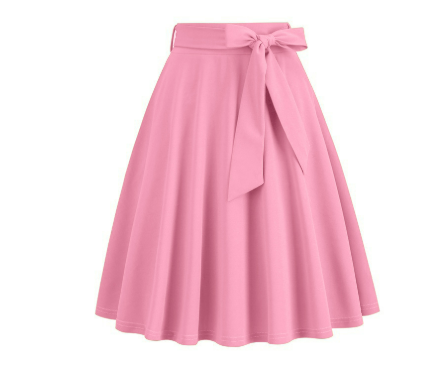 Jupe midi A-line élégante pour femme, avec nœud chic. Parfaite pour le bureau, cérémonie ou tenue de ville.