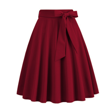 Jupe midi trapèze flatteuse pour femme, taille haute, style chic. Confort et élégance pour le quotidien.