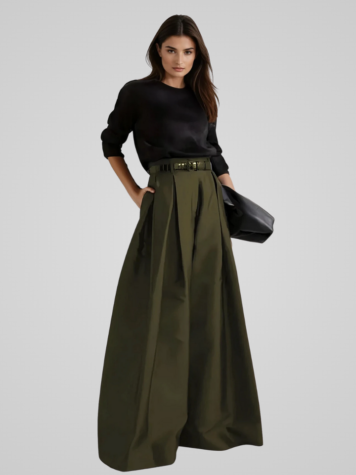 Jupe-pantalon femme confortable, taille haute, pantalon large élégant, idéal pour un look chic et moderne.