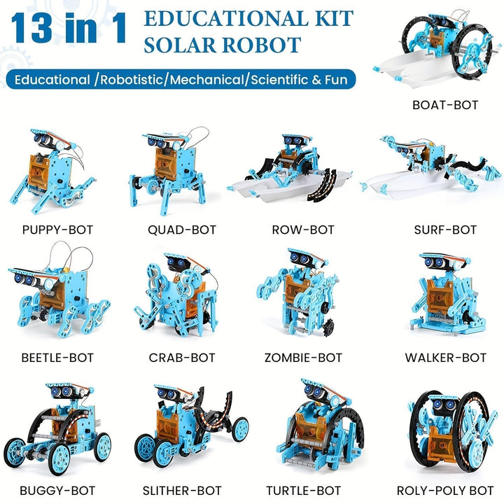 "Kit Robot Solaire STEM 13 en 1 assemblé, pièces mécaniques, jouet éducatif enfant, énergie solaire, science et ingénierie"