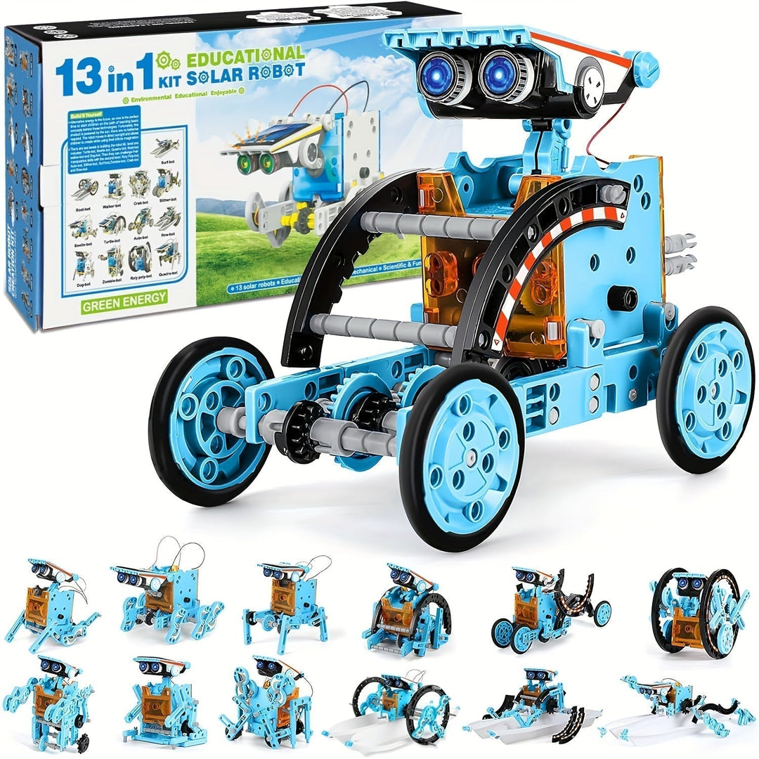 "Kit Robot Solaire STEM 13 en 1 assemblé, pièces mécaniques, jouet éducatif enfant, énergie solaire, science et ingénierie"