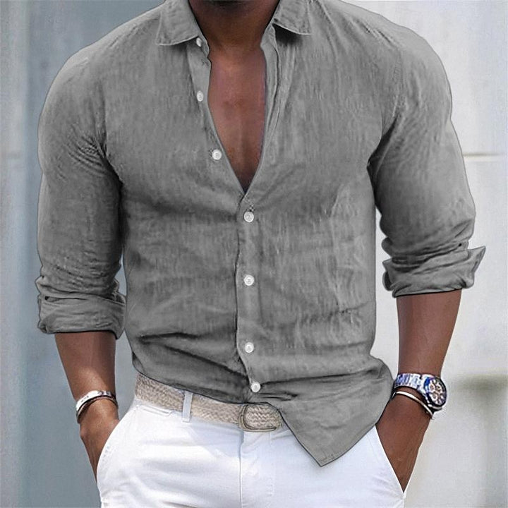 Camisa de lino para hombre - Verano - Ligera y transpirable