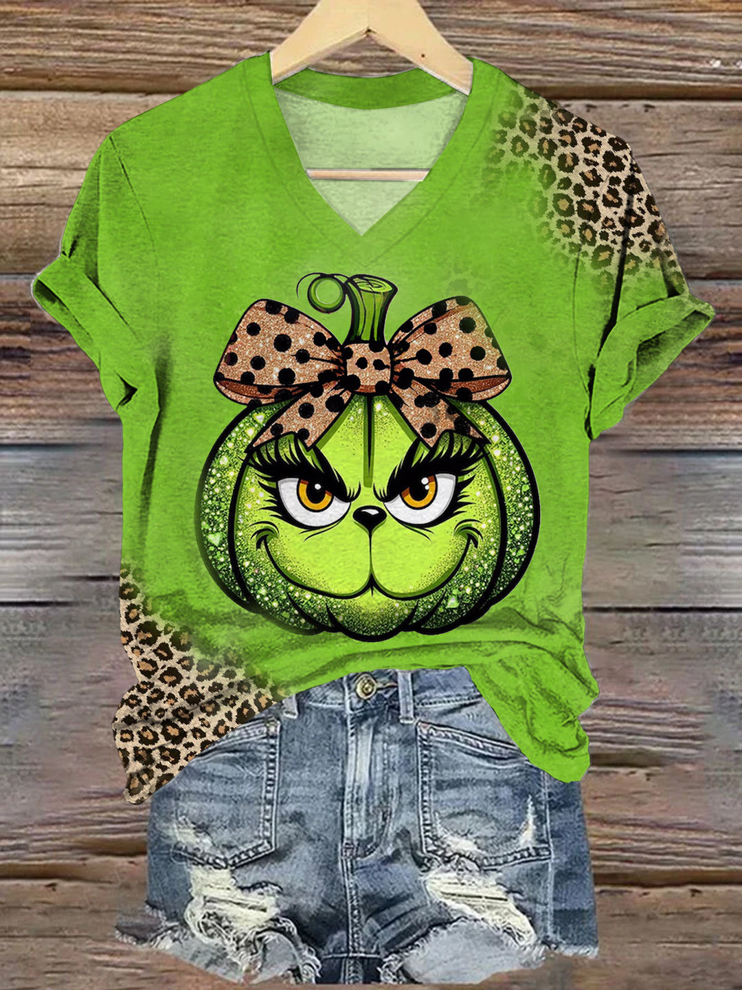 Leopard Funny Christmas Long Sleeve Top