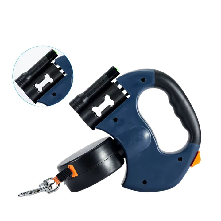 Laisse double chien anti-emmêlement LED.  Promenade facile et sécurisée, même la nuit.