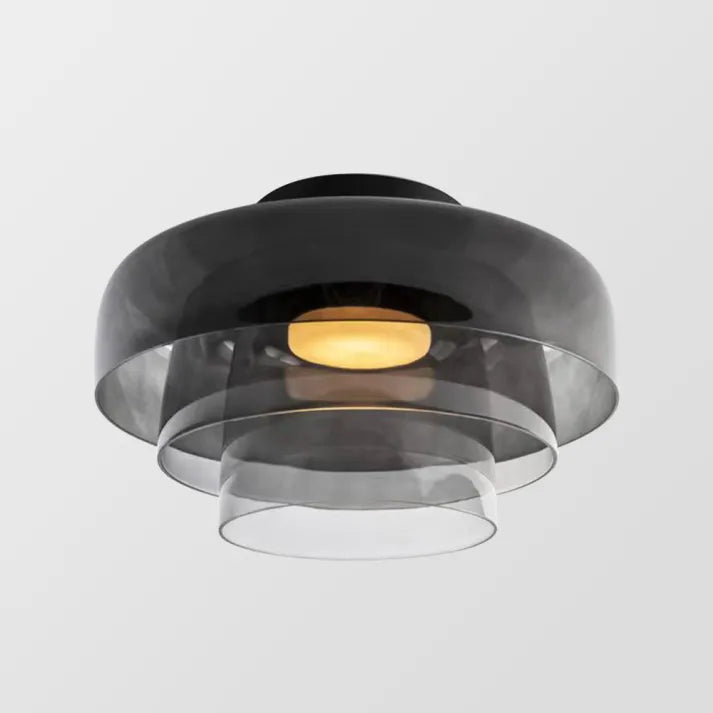 "Lampadaire de plafond en verre multicolore, style médiéval moderne, parfait pour salon élégant et chaleureux."