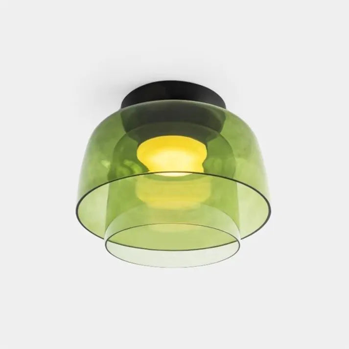 "Lampadaire de plafond en verre multicolore, style médiéval moderne, parfait pour salon élégant et chaleureux."