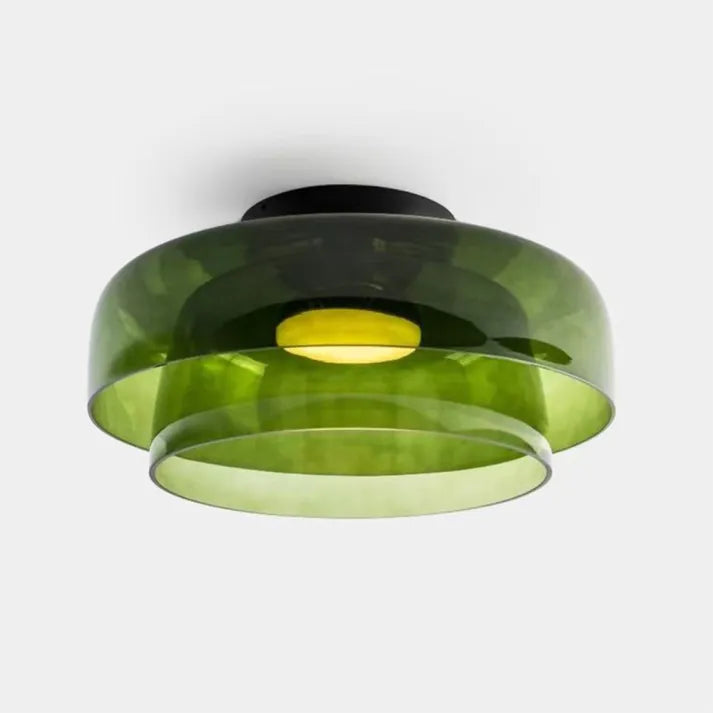 "Lampadaire de plafond en verre multicolore, style médiéval moderne, parfait pour salon élégant et chaleureux."