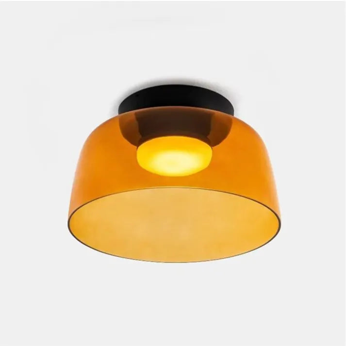 "Lampadaire de plafond en verre multicolore, style médiéval moderne, parfait pour salon élégant et chaleureux."