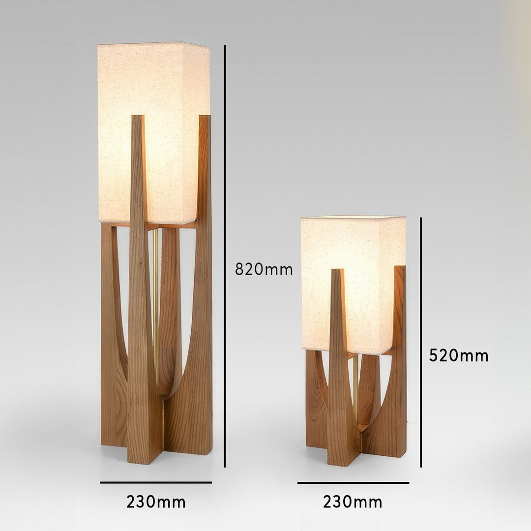 Lampadaire japonais en bois massif, éclairage tricolore. Design minimaliste et élégant.
