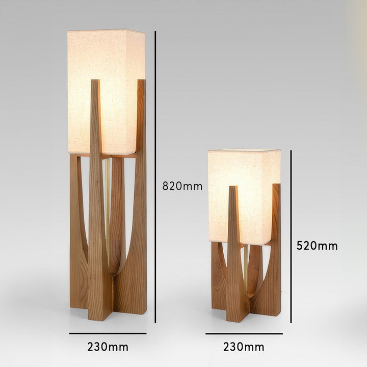 Lampadaire japonais en bois massif, éclairage tricolore. Design minimaliste et élégant.