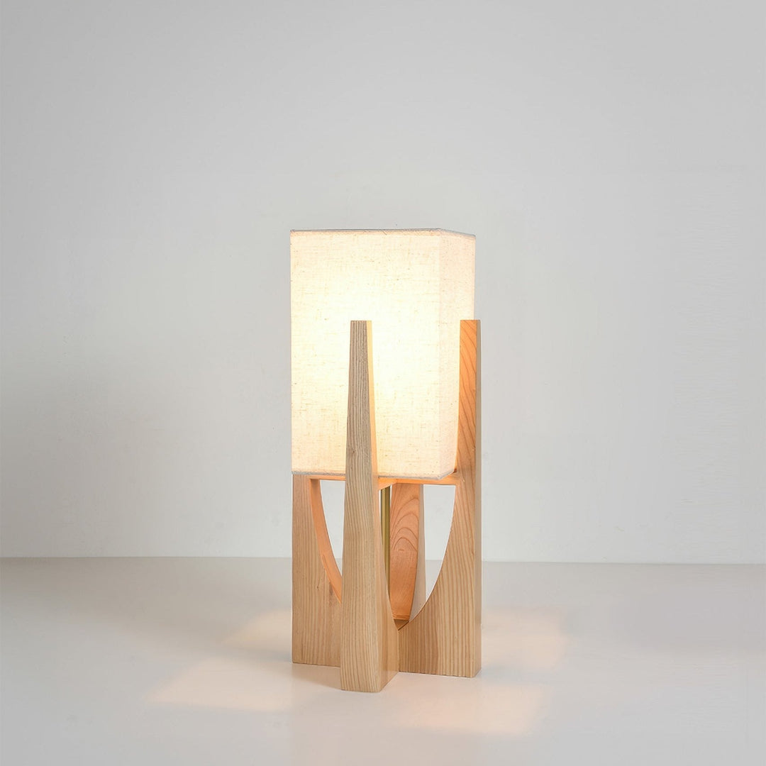 Lampadaire japonais en bois massif, éclairage tricolore. Design minimaliste et élégant.