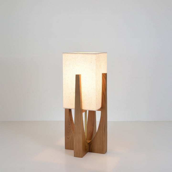 Lampadaire japonais en bois massif, éclairage tricolore. Design minimaliste et élégant.