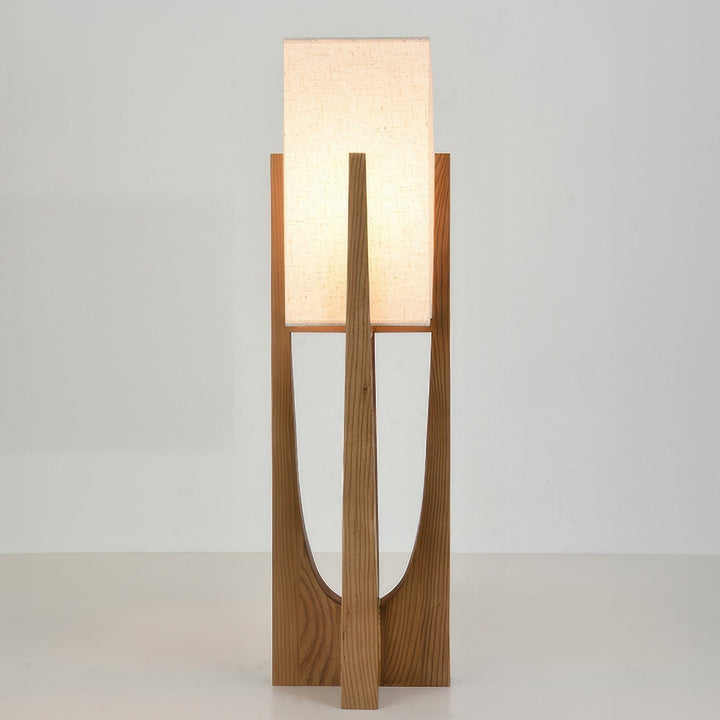 Lampadaire japonais en bois massif, éclairage tricolore. Design minimaliste et élégant.