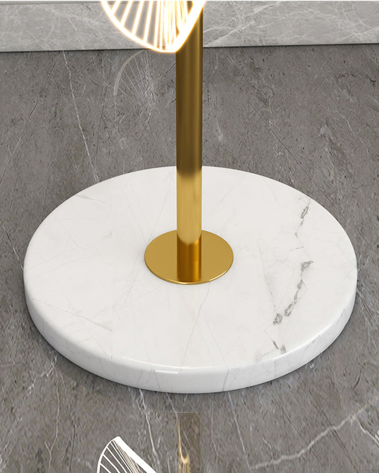 Lampadaire moderne, cascade lumineuse, marbre & acrylique. Design élégant, lumière douce réglable.