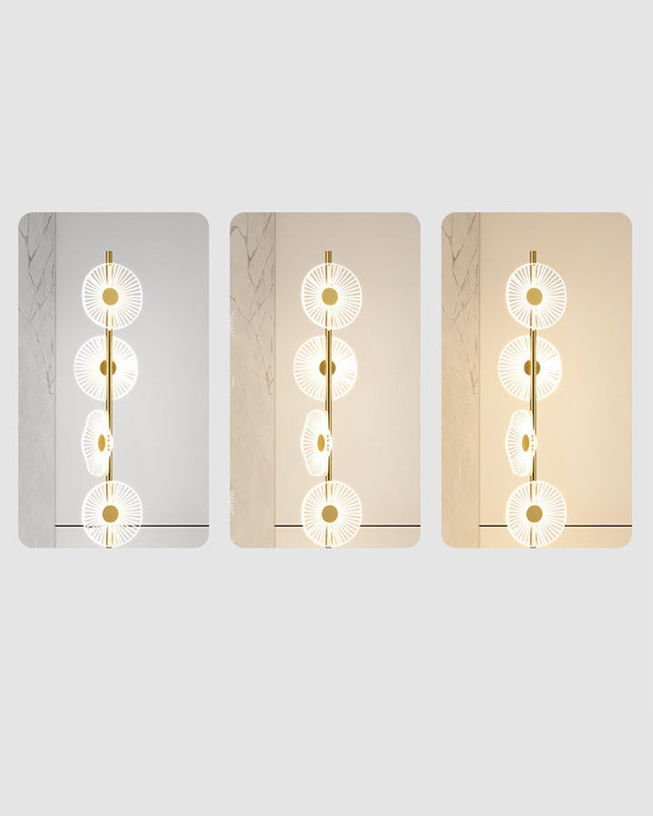 Lampadaire moderne, cascade lumineuse, marbre & acrylique. Design élégant, lumière douce réglable.