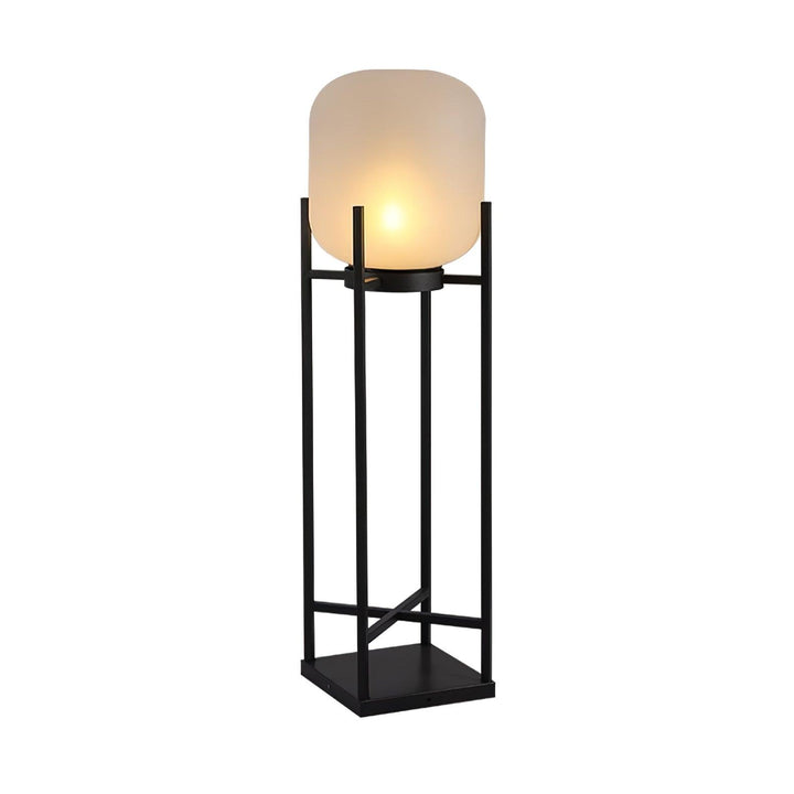 Lampadaire solaire extérieur élégant. Design moderne, acier inoxydable et verre. Éclairage LED chaleureux.
