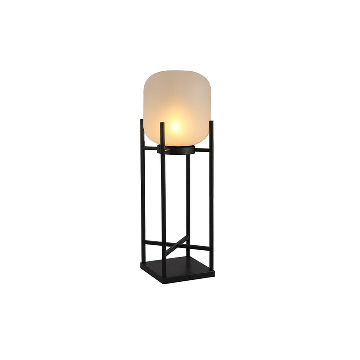 Lampadaire solaire extérieur élégant. Design moderne, acier inoxydable et verre. Éclairage LED chaleureux.