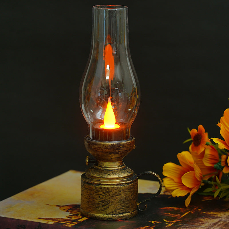 "Lampe à huile LED élégante avec effet de flamme réaliste et choix de couleurs, idéale pour une ambiance chaleureuse et sécur