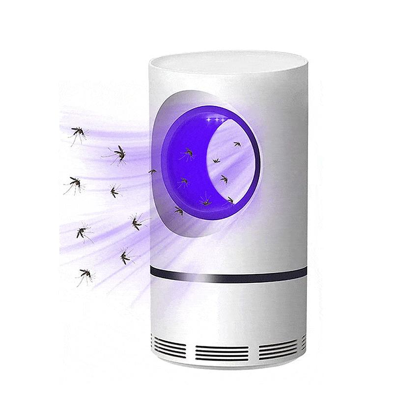 Lampe anti-moustiques UV silencieuse.  Design compact, intérieur/extérieur.  Protection efficace sans produits chimiques.