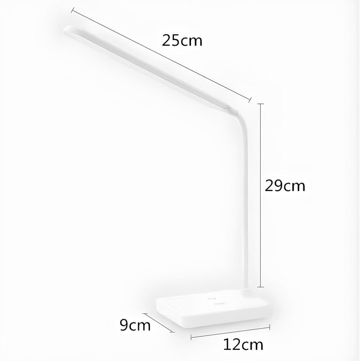 Lampe bureau LED flexible rechargeable. 3 températures de couleur, luminosité réglable. Design moderne et élégant.