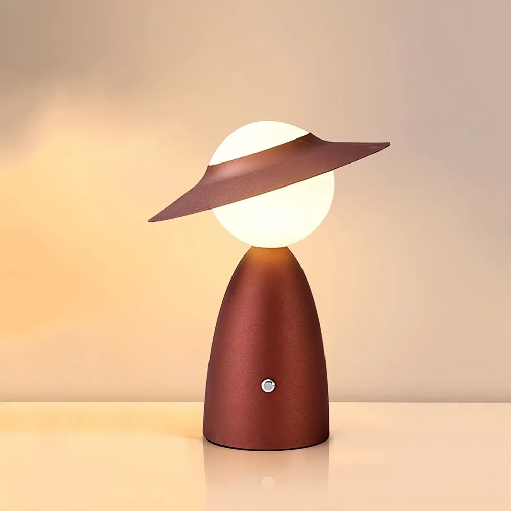 Lampe de bureau LED tactile, chargeur sans fil intégré. Design moderne, éclairage réglable.
