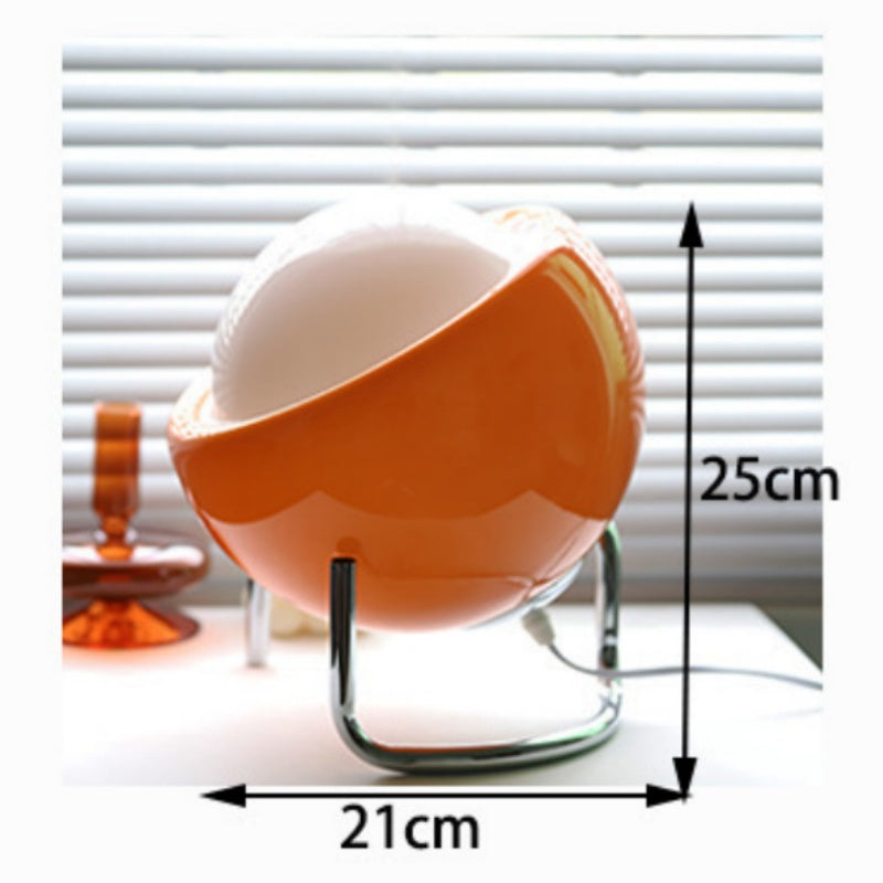 Lampe de table design rétro Bauhaus. Verre & pierre, style minimaliste, lumière douce.