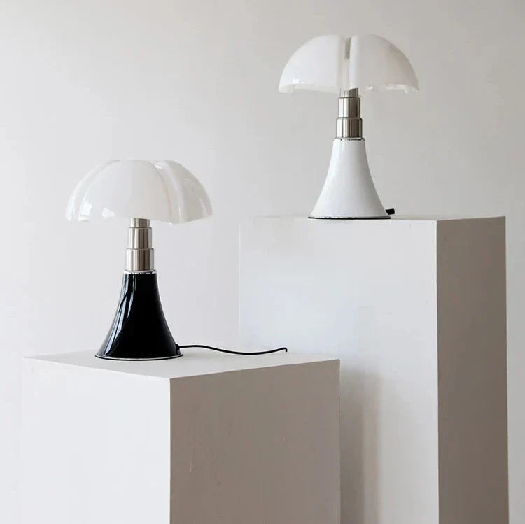 Lampe de table design rétro, éclairage LED élégant.  Ambiance chaleureuse et raffinée.