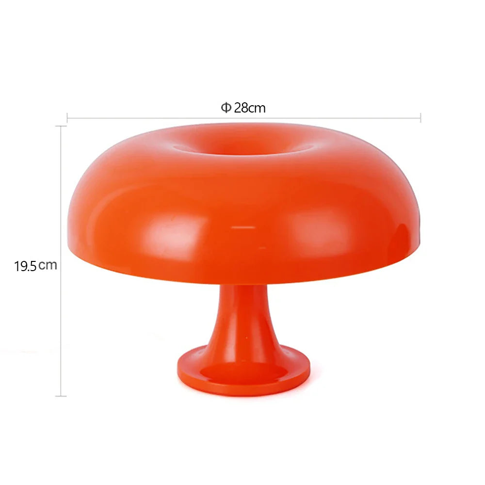 Lampe de table design rétro, forme champignon Bauhaus.  Lumière douce, idéale salon/chambre.