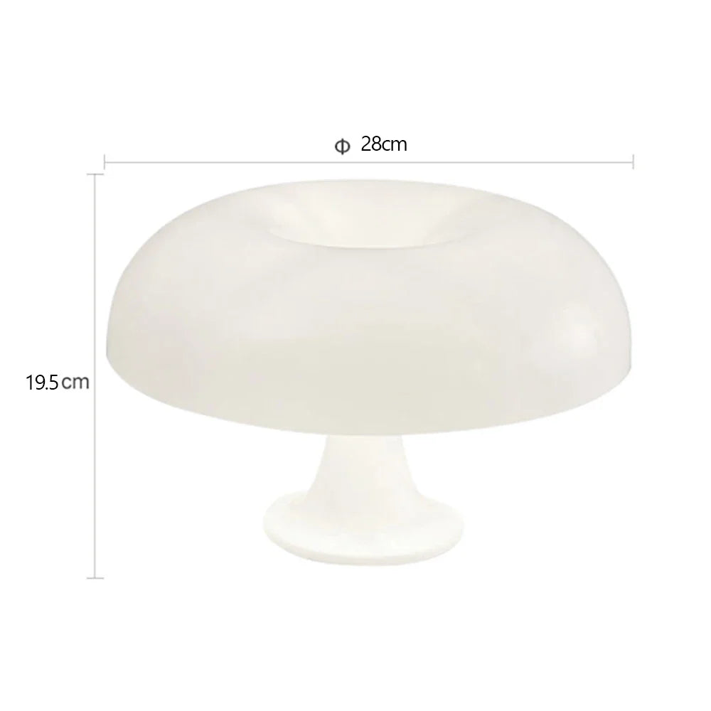 Lampe de table design rétro, forme champignon Bauhaus.  Lumière douce, idéale salon/chambre.
