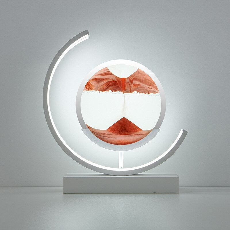 "Lampe de table élégante avec design sable mouvant coloré et dynamique, ambiance apaisante pour intérieur moderne."