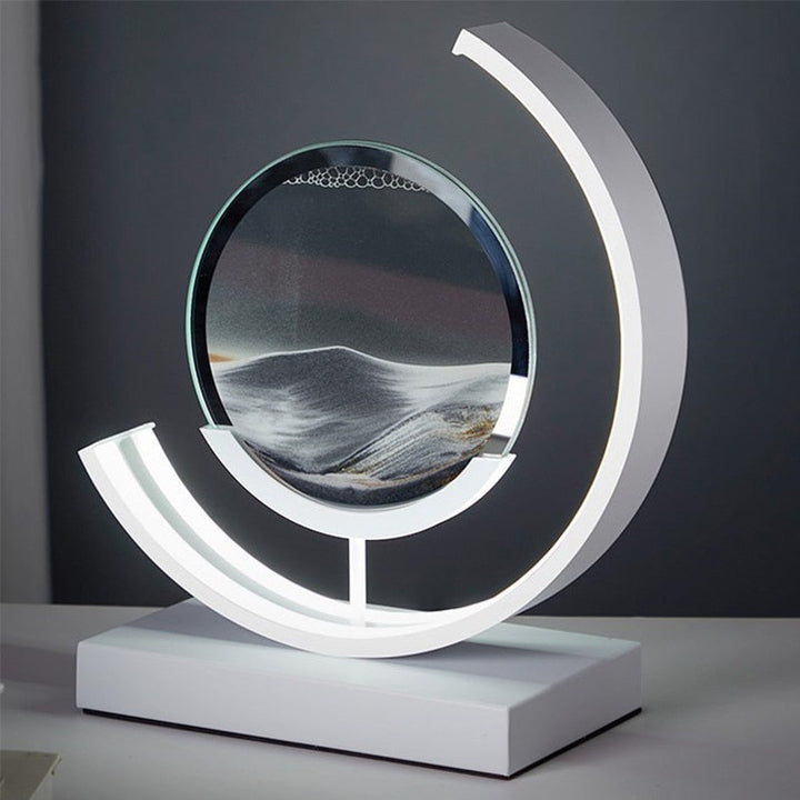 "Lampe de table élégante avec design sable mouvant coloré et dynamique, ambiance apaisante pour intérieur moderne."