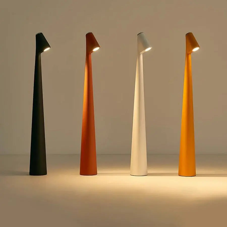Lampe de table LED sans fil, design minimaliste, luminosité réglable, rechargeable.  Éclairage d'ambiance.